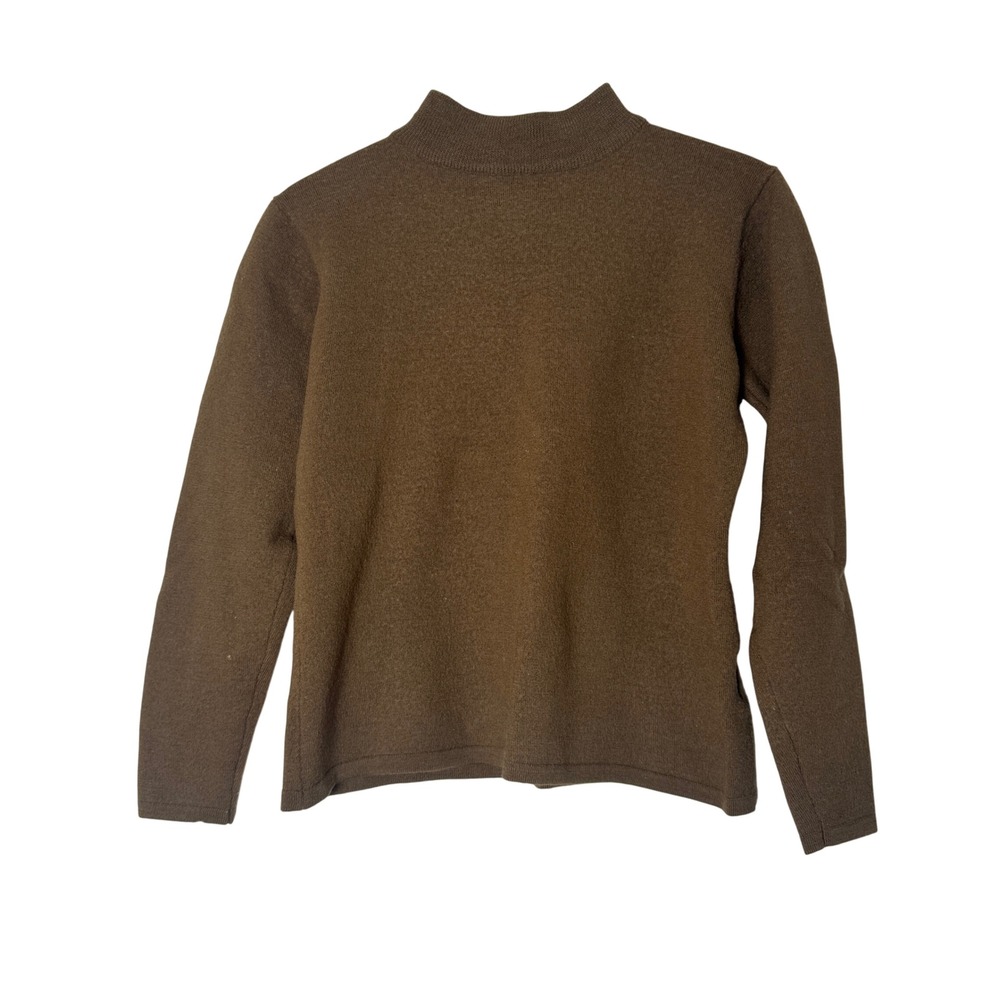 JH Collectibles Brown 100% Merino Wool Mock Neck Sweater‎ Womens Medium